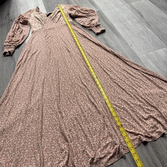 Free People Love Story Floral Print Open Back Maxi Dress Size Medium - Picture 4 of 10